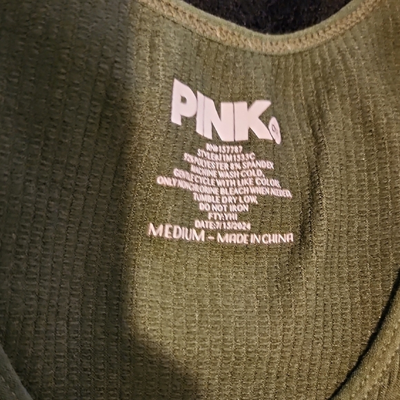 PINK Victoria's Secret Olive Green Top - Picture 4 of 4